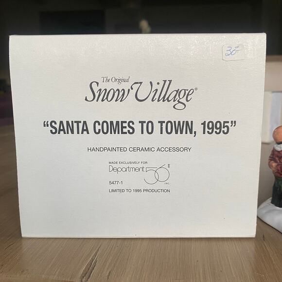 Dept 56 "Santa Comes to Town 1995” Original Snow Village Collection Christmas - Picture 12 of 15